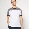 Pier One Hombre Camiseta Estampada - Grey/white/bordeaux