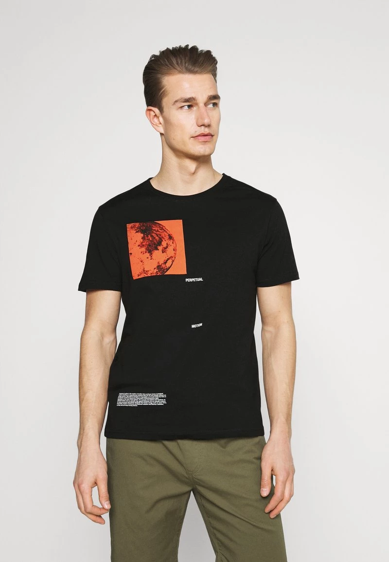 Pier One Hombre Camiseta Estampada - Black