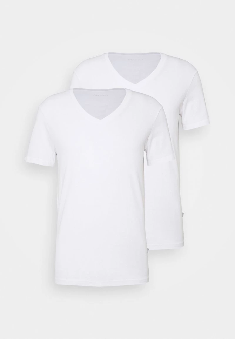 Pier One Hombre 2 PACK - Camiseta Básica - White - Imagen 6