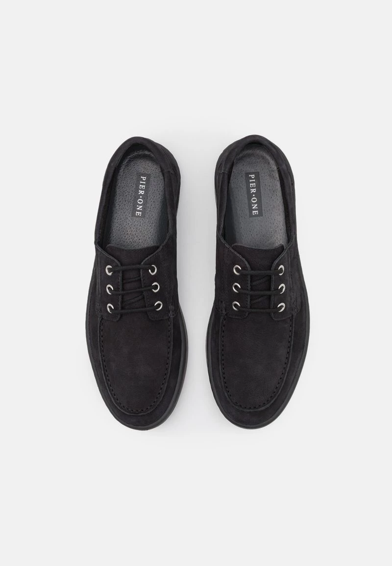 Pier One Hombre LEATHER - Zapatillas - Black - Imagen 4