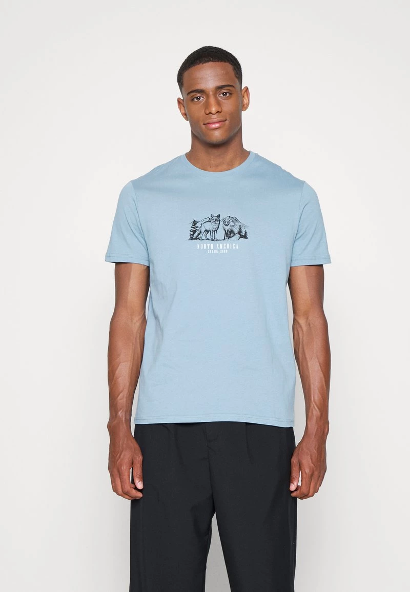 Pier One GRAPHIC T-SHIRT - Camiseta Estampada - Dark Blue, Hombre - Imagen 4