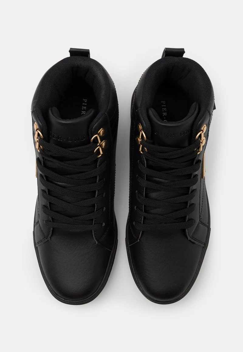 Pier One Unisexo Zapatillas Altas - Black/gold-coloured - Imagen 4