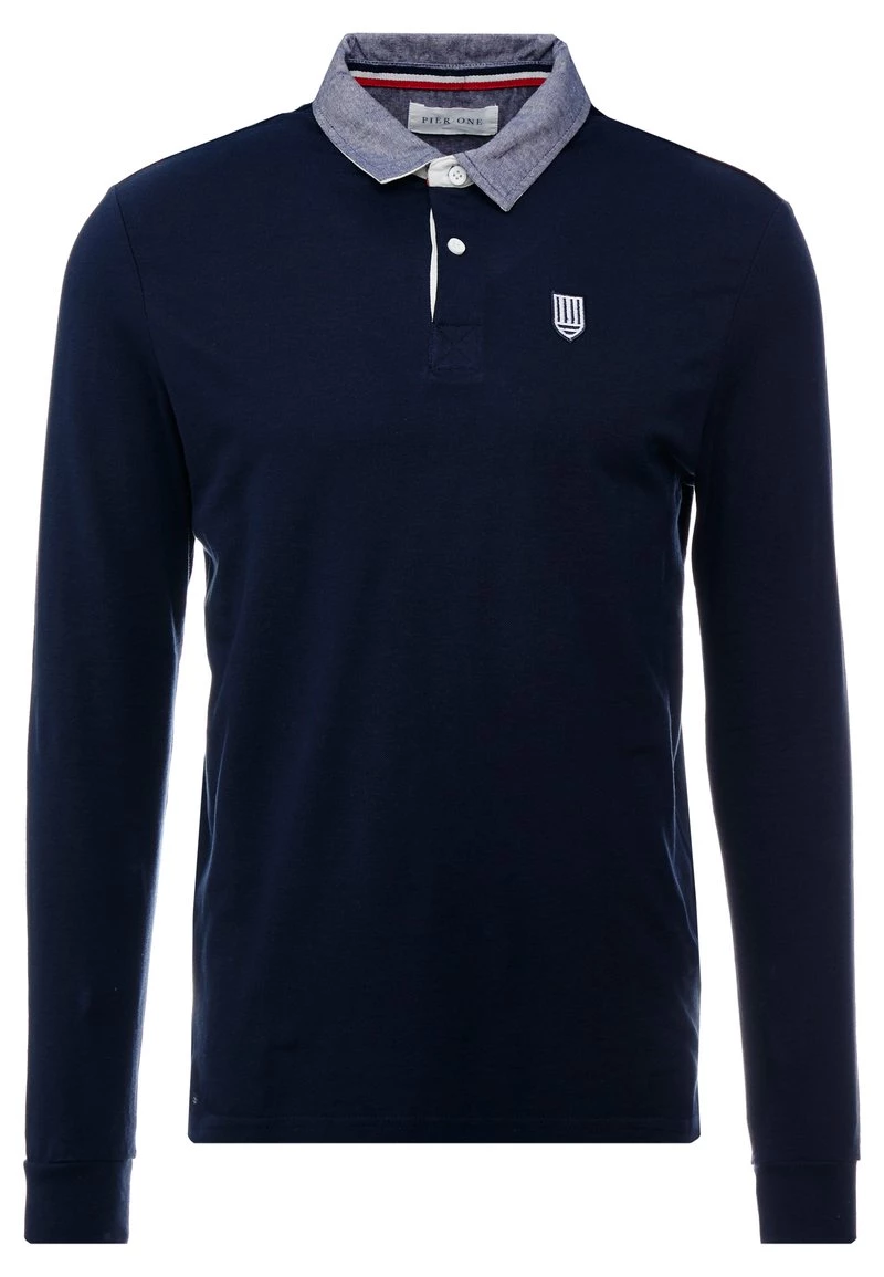 Pier One COLLAR RUGBY - Polo - Dark Blue, Hombre - Imagen 4