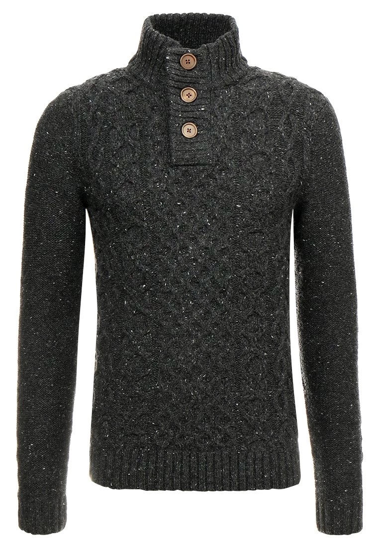 Pier One Hombre Jersey De Punto - Mottled Dark Grey - Imagen 4