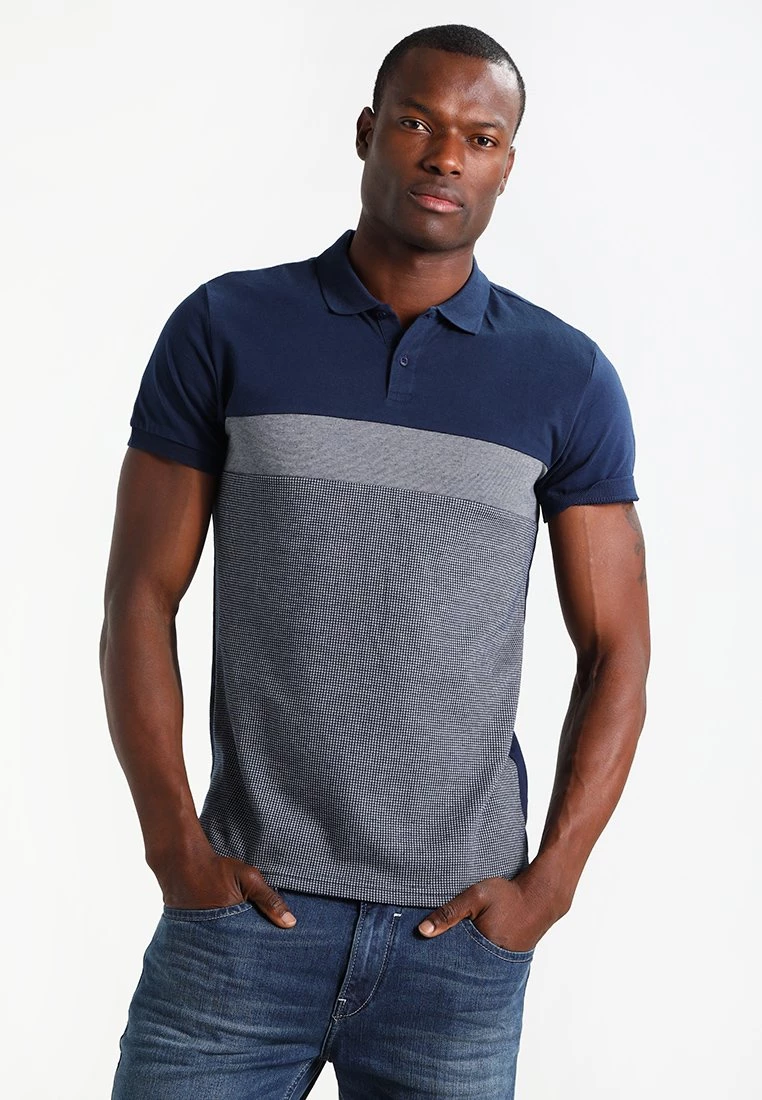 Pier One Hombre Polo - Dark Blue/mottled Grey