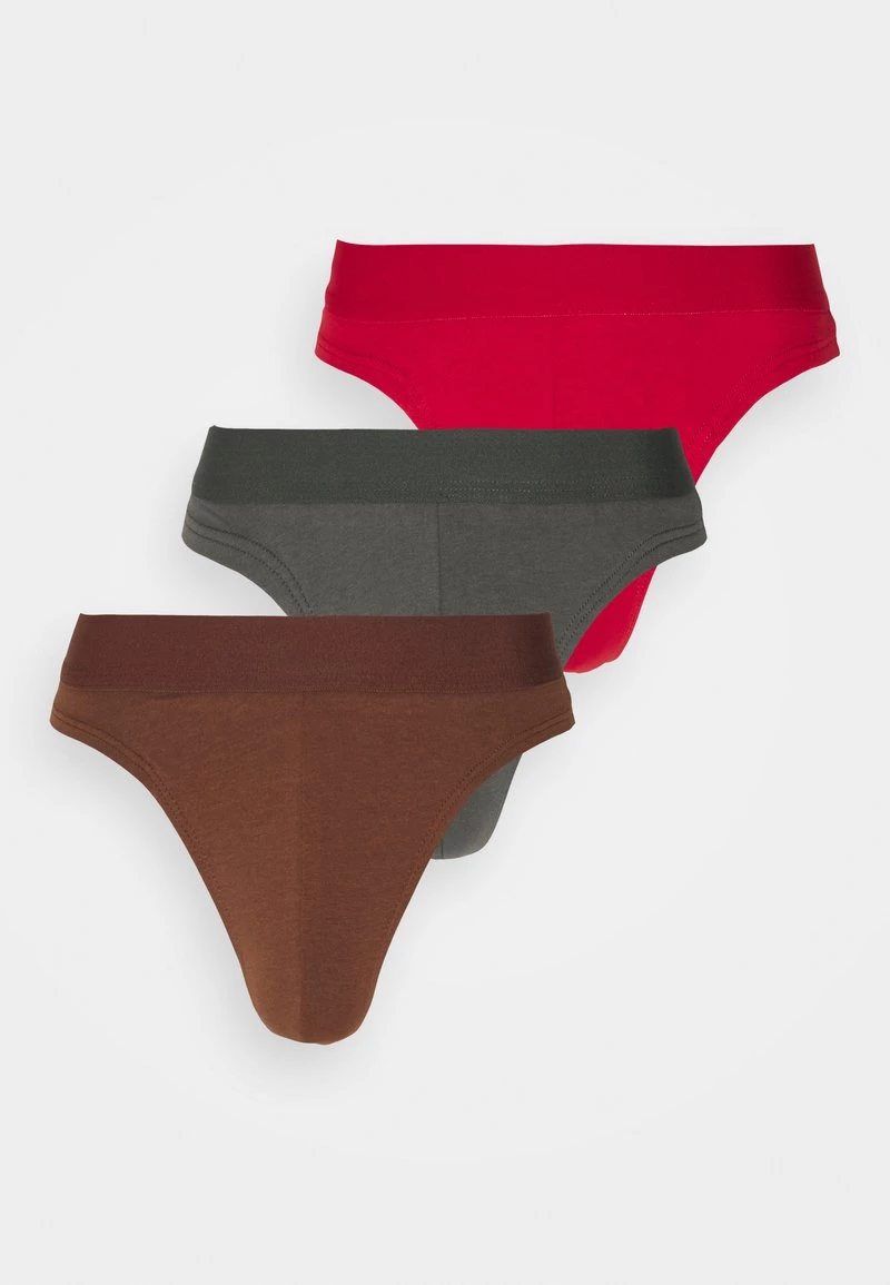 Pier One 3 PACK - Braguitas - Dark Grey/brown/red, Hombre - Imagen 4
