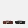 Pier One Unisexo UNISEX 2 PACK - Cinturón - Cognac/black