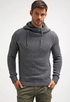 Pier One Jersey Con Capucha - Dark Grey Melange, Hombre