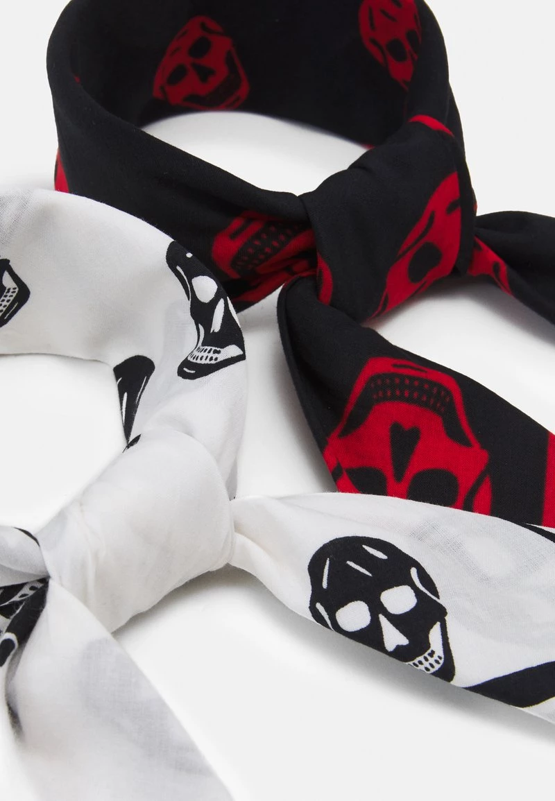 Pier One Unisexo BANDANA 2 PACK UNISEX - Pañuelo - Black/white/red - Imagen 2