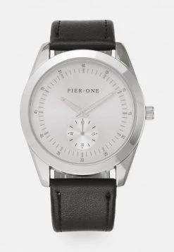 Pier One Unisexo Reloj - Black/silvercoloured