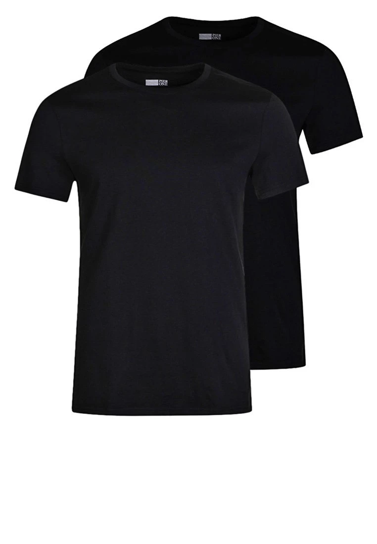 Pier One Hombre 2 PACK - Camiseta Básica - Black