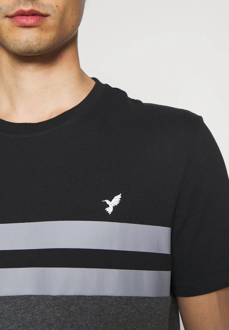 Pier One Hombre Camiseta Estampada - Black/grey - Imagen 4