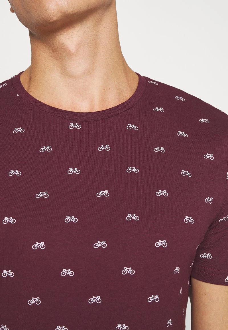 Pier One Hombre Camiseta Estampada - Bordeaux - Imagen 5