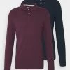 Pier One Hombre 2 PACK - Polo - Bordeaux/dark Blue