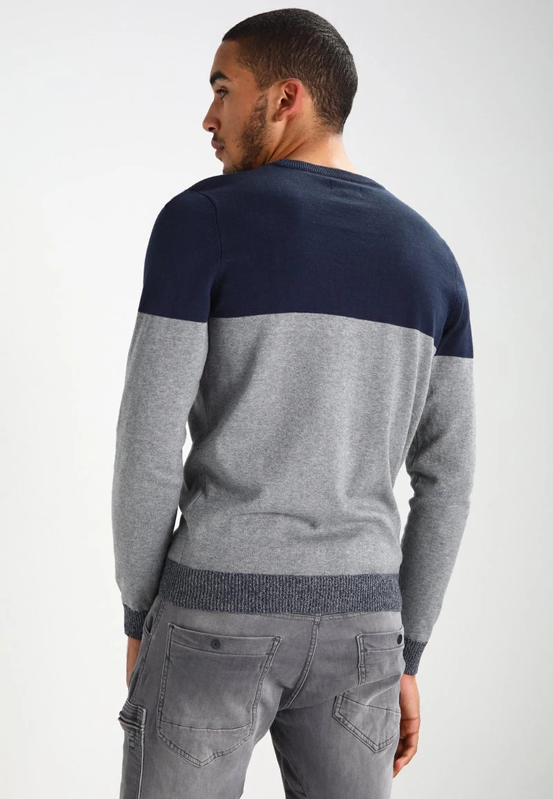 Pier One Jersey De Punto - Mottled Grey/dark Blue, Hombre - Imagen 3