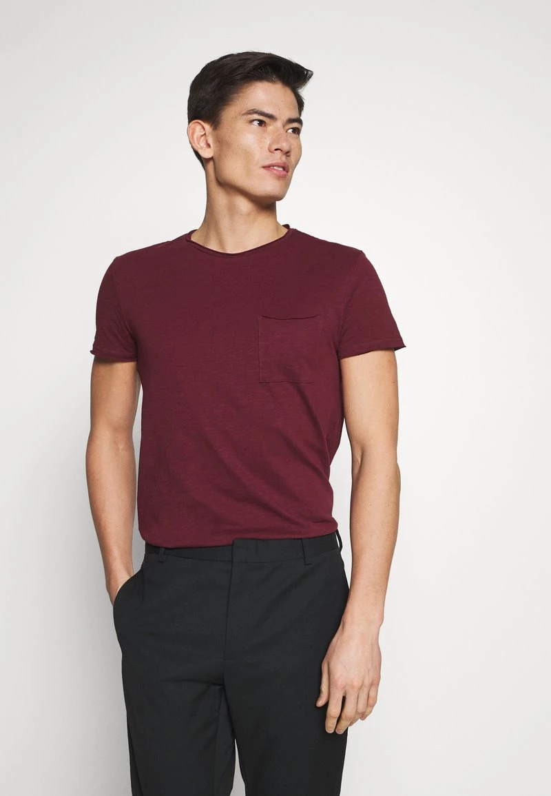 Pier One Hombre Camiseta Básica - Bordeaux