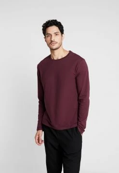 Pier One Hombre Camiseta De Manga Larga - Bordeaux