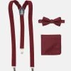 Pier One Hombre SUSPENDER/HOSENTRÄGER SET - Pañuelo De Bolsillo - Bordeaux