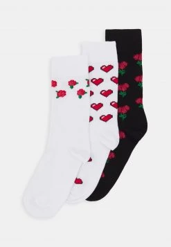 Pier One Hombre VALENTINES SOCK 3 PACK - Calcetines - Black/red/white