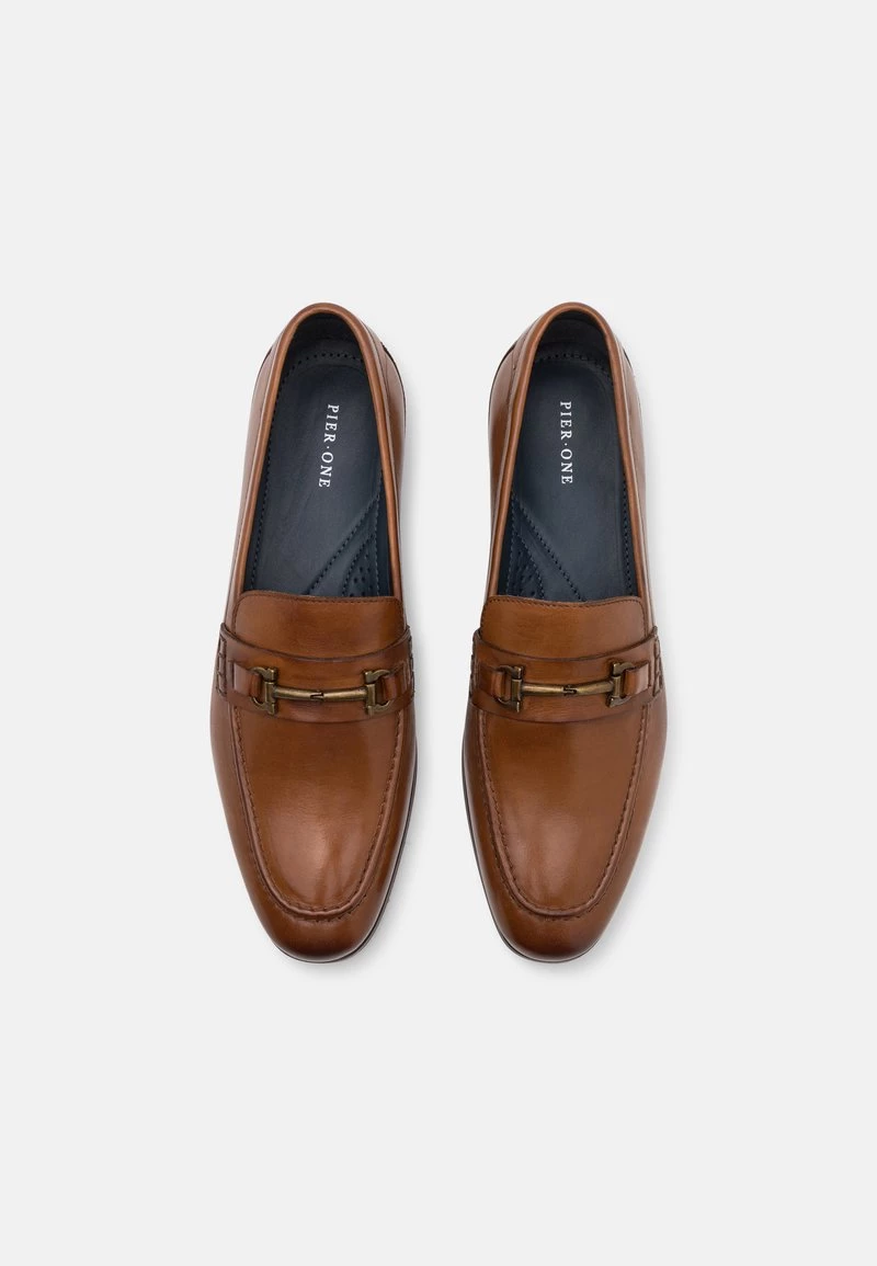 Pier One Hombre LEATHER - Mocasines - Cognac - Imagen 5