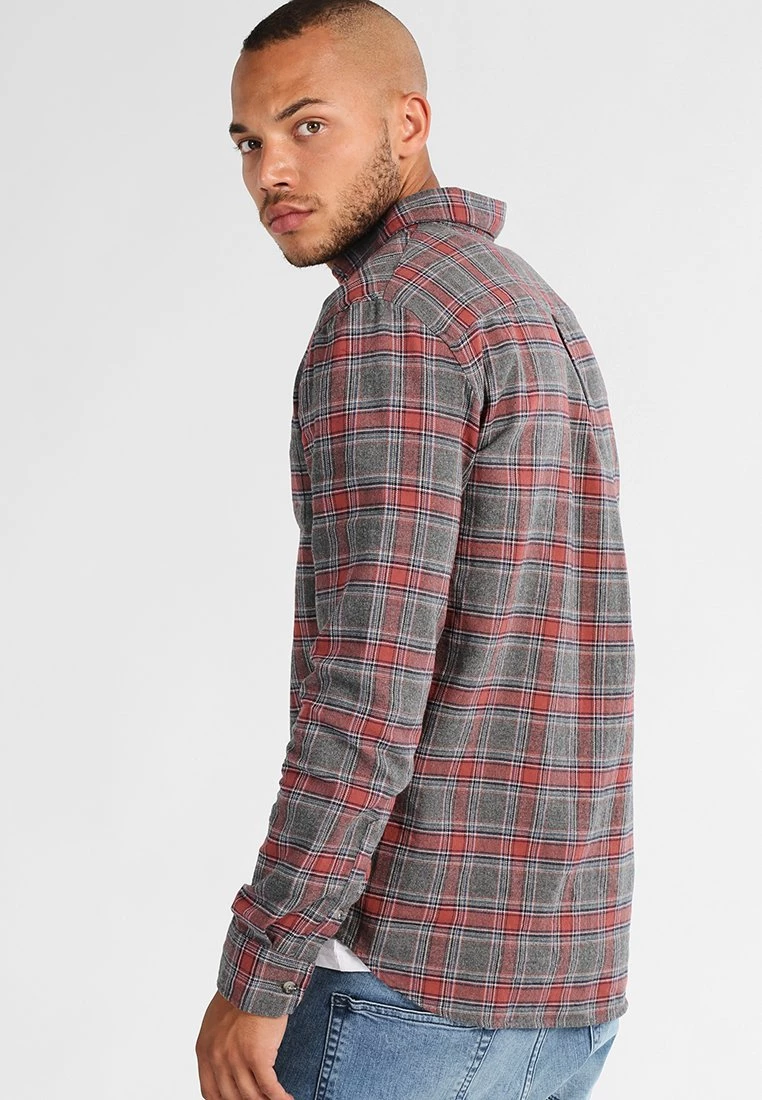 Pier One Hombre Camisa - Grey/coral - Imagen 3