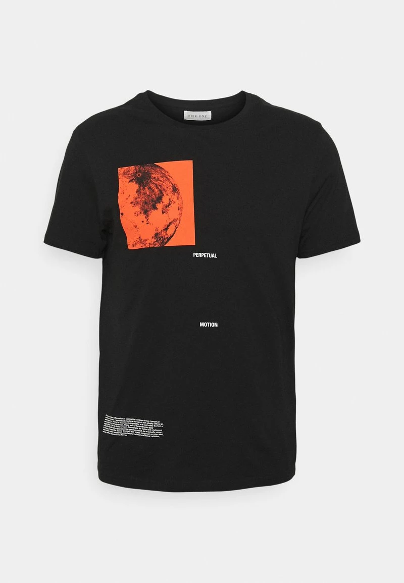 Pier One Hombre Camiseta Estampada - Black - Imagen 5