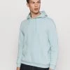 Pier One Hombre PLAIN SKATER HOODY - Jersey Con Capucha - Light Blue
