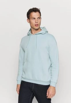 Pier One Hombre PLAIN SKATER HOODY - Jersey Con Capucha - Light Blue