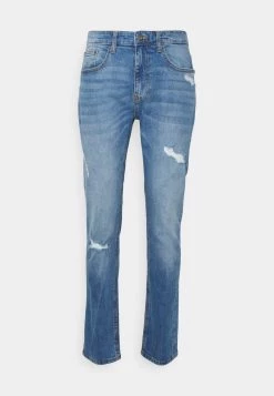 Pier One Hombre DISTRESSED DENIM SLIM FIT - Vaqueros Slim Fit - Light Blue