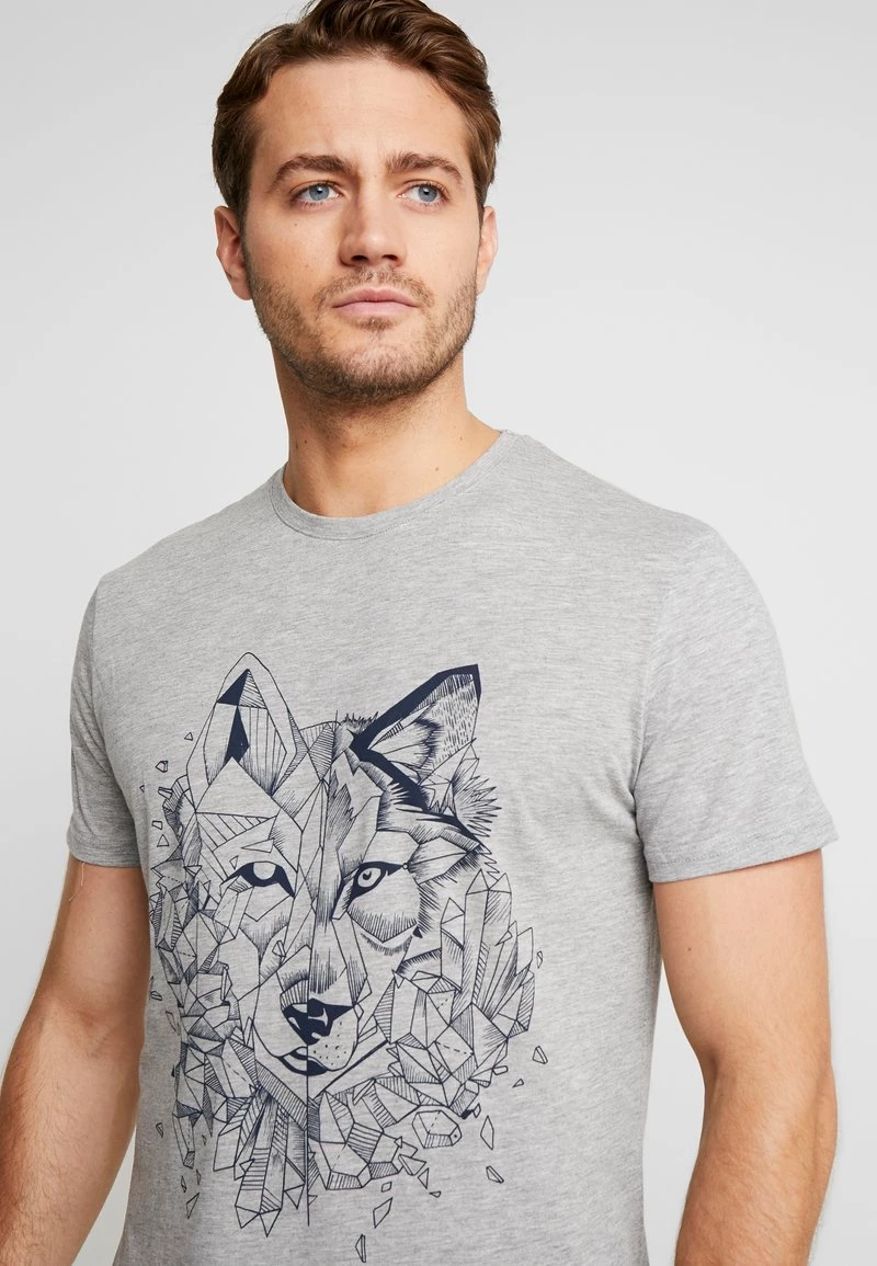 Pier One Hombre Camiseta Estampada - Mottled Grey - Imagen 4