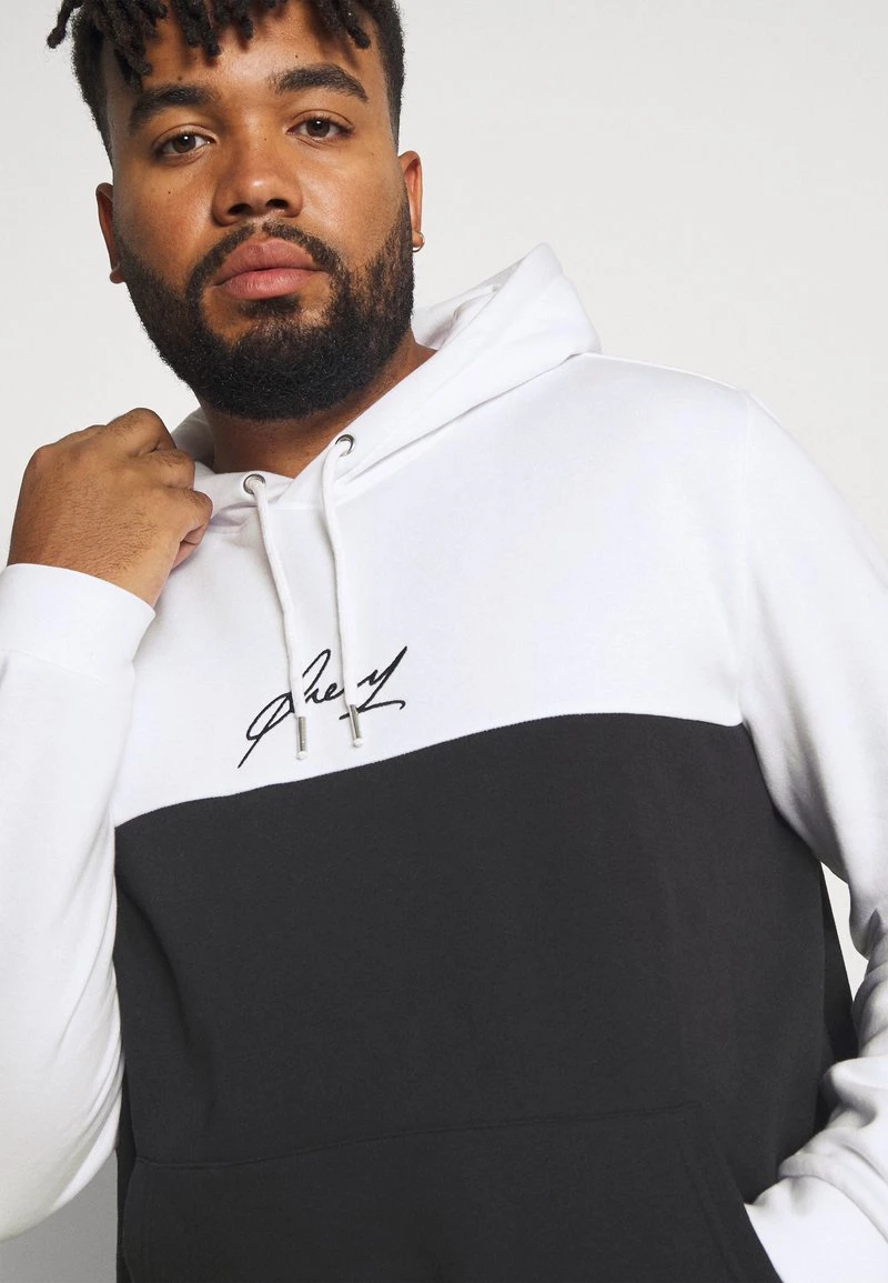 Pier One Hombre Jersey Con Capucha - Black- White - Imagen 4