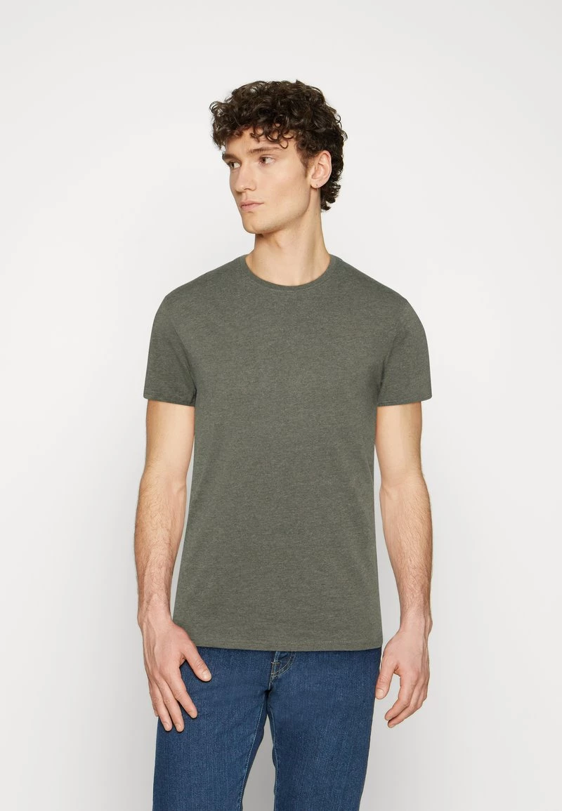 Pier One 3 PACK - Camiseta Básica - Brown/beige/light Blue, Hombre - Imagen 5