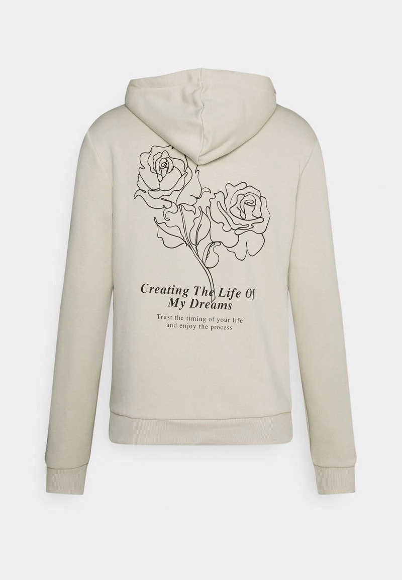 Pier One Hombre FLORAL HOODIE - Sudadera - Tan