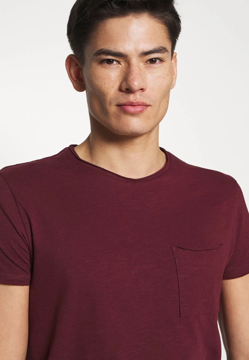 Pier One Hombre Camiseta Básica - Bordeaux - Imagen 5