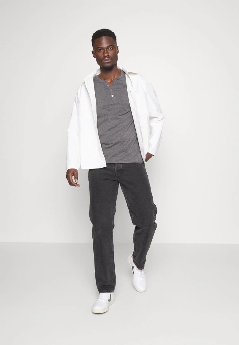 Pier One Hombre Camiseta De Manga Larga - Dark Grey Melange - Imagen 2