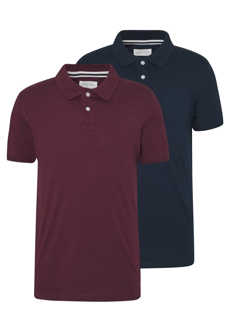 Pier One Hombre 2 PACK - Polo - Dark Blue/bordeaux - Imagen 5