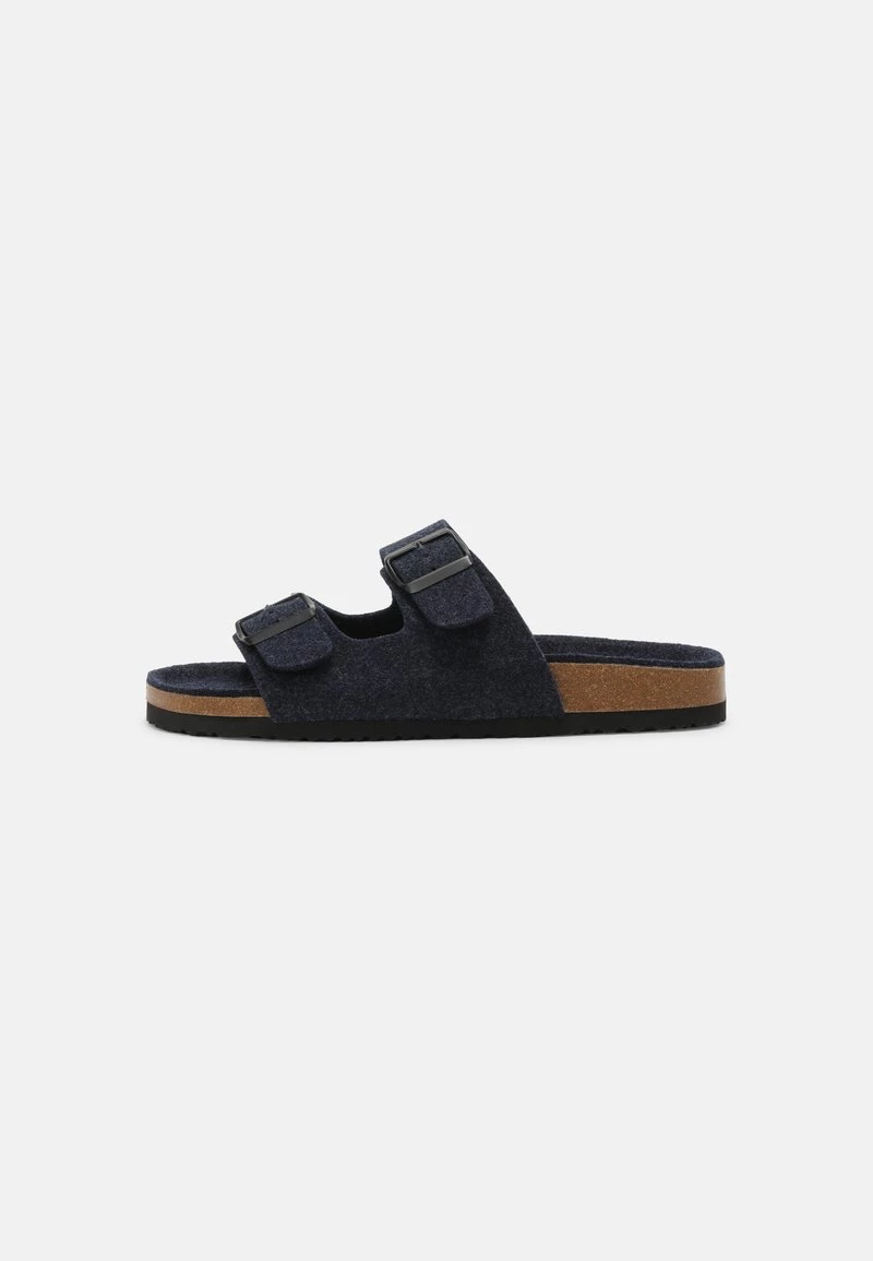 Pier One UNISEX - Sandalias Planas - Dark Blue, Unisexo