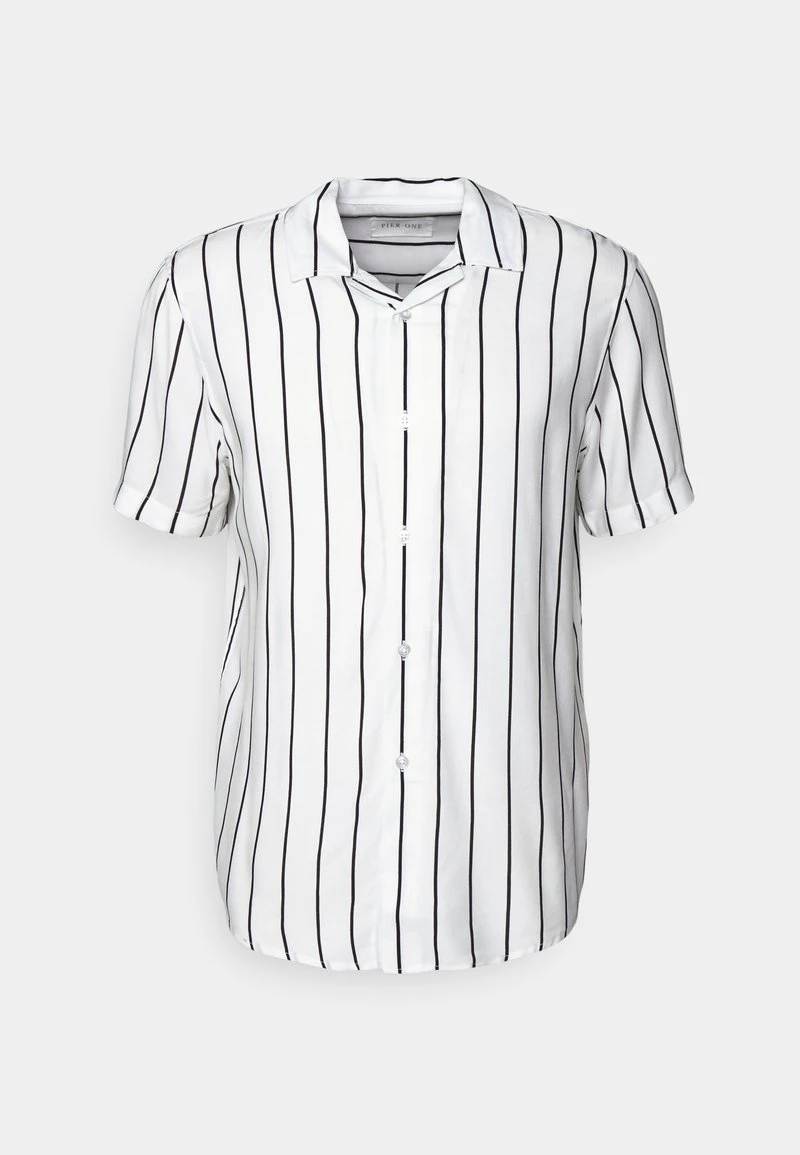 Pier One Hombre 2 PACK - Camisa - Black/white - Imagen 8