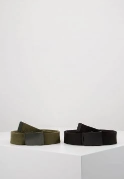 Pier One Unisexo UNISEX 2 PACK - Cinturón - Oliv/black