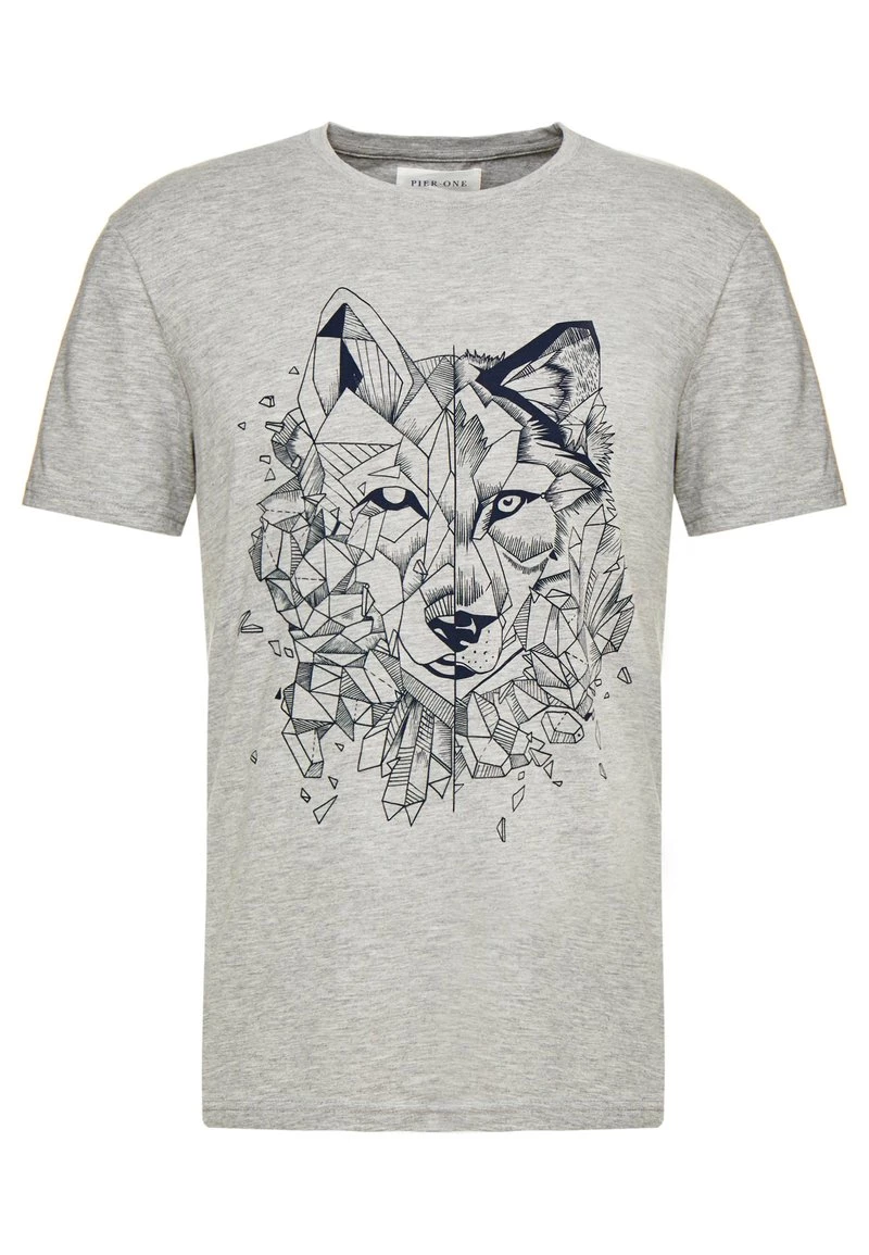 Pier One Hombre Camiseta Estampada - Mottled Grey - Imagen 5