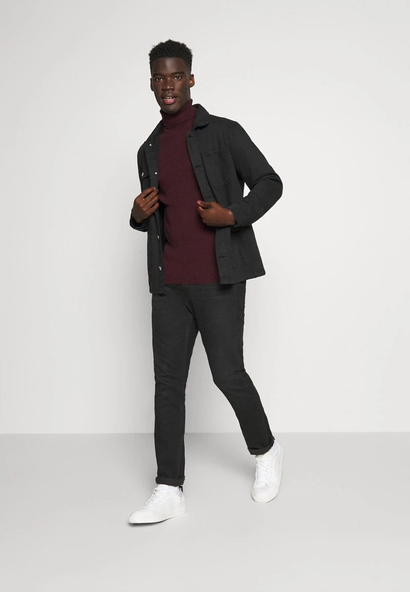 Pier One MUSCLE FIT TURTLE - Jersey De Punto - Mottled Bordeaux, Hombre - Imagen 2