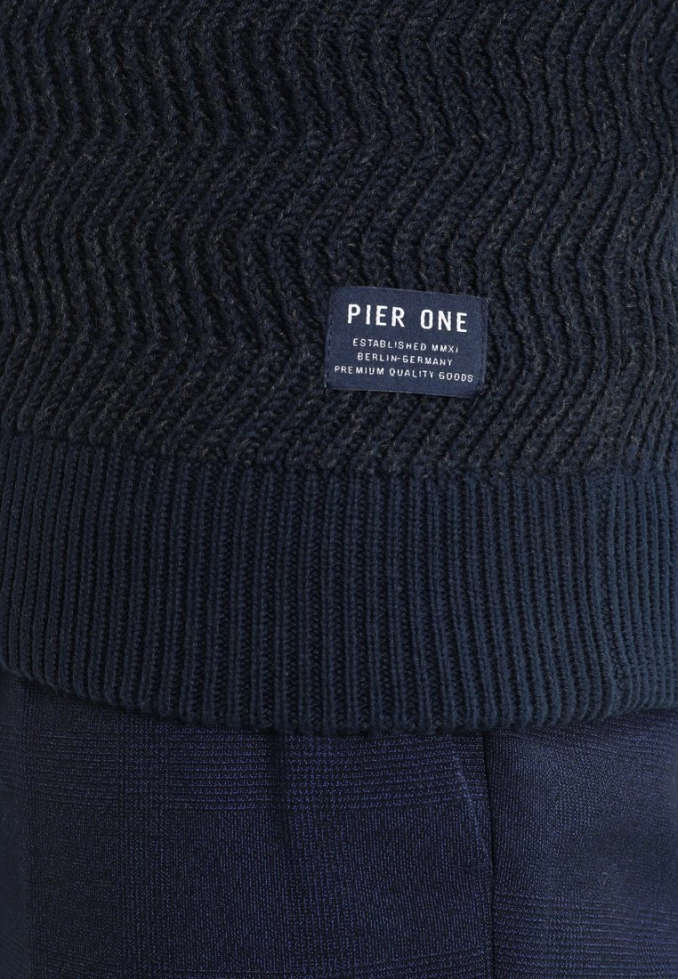 Pier One Hombre Jersey De Punto - Mottled Dark Blue - Imagen 5