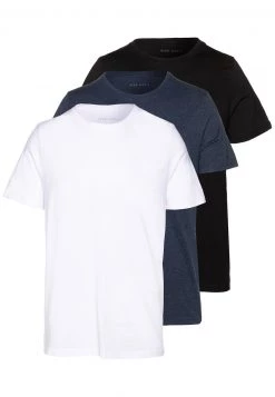Pier One 3 PACK - Camiseta Básica - Black/white/blue, Hombre