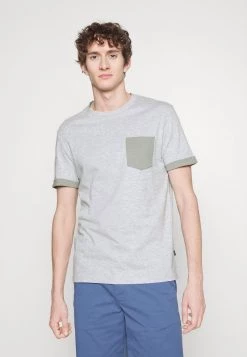 Pier One Hombre Camiseta Básica - Mottled Light Grey