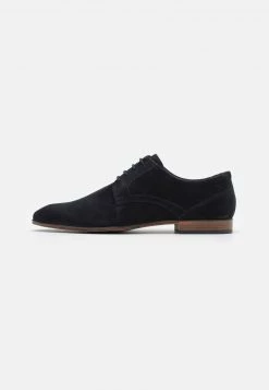 Pier One Hombre LEATHER - Zapatos Con Cordones - Blue