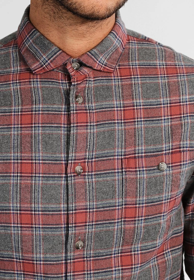 Pier One Hombre Camisa - Grey/coral - Imagen 4