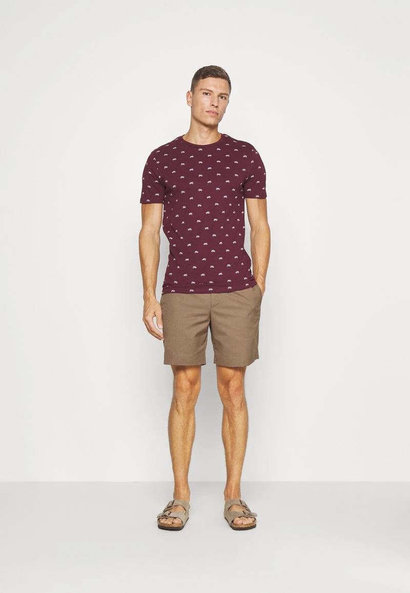 Pier One Hombre Camiseta Estampada - Bordeaux - Imagen 2