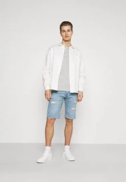 Pier One Hombre 3 PACK - Camiseta Básica - Black/grey/bordeaux