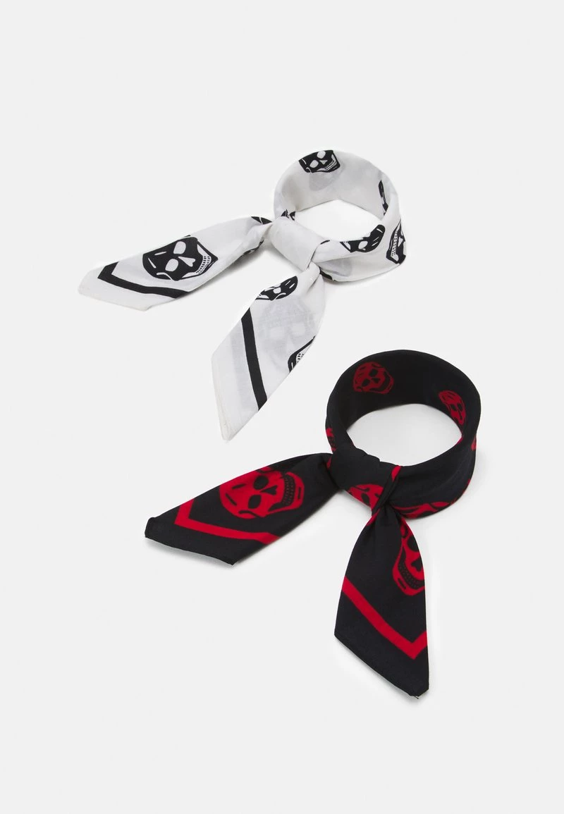 Pier One Unisexo BANDANA 2 PACK UNISEX - Pañuelo - Black/white/red