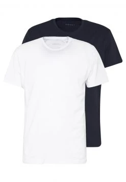 Pier One Hombre 2 PACK - Camiseta Básica - White/dark Blue